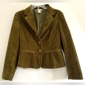 Vintage Field Gear Green Velvet Blazer Jacket Size Small